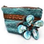 Merino and silk Felt teal P..