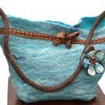 Merino and felt teal handba..