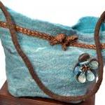 Merino and felt teal handba..