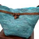 Merino and felt teal handba..