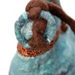Merino and felt teal handba..